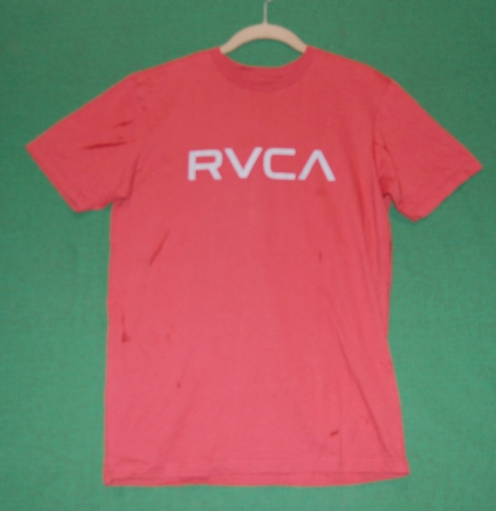 New Rvca Crew Standard Fit Red Mens S/S T Shirt RRVC-25