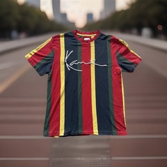 Vintage Y2K Karl Kani Embroidered Logo T Shirt Men’s Medium Striped Hip Hop