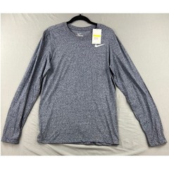 Nike Marled LS Tee Men Small Navy Blue NWT Long Sleeve Crewneck Swoosh M12792