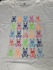Psycho Bunny Barbon Graphic Tshirt With Rainbow Skull Sz 8 Robert Godley Fashion