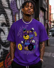 Smile Thu the Pain Sneaker Tee Shirt to Match LA Purples Graphic Sport Tshirt