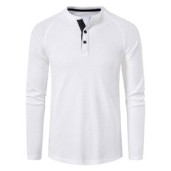 Zonbailon men’s T-shirt men’s Polo solid color bottomed shirt long sleeve