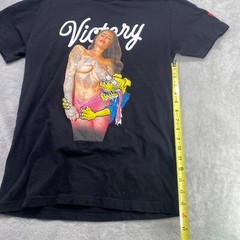 T-Shirt Motorcycle Size Small Victory MFG Tatted Brunette Dog Graphic