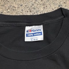 Hanes Sting Double-Sided Graphic Print Short Sleeve Black Tee Size XL