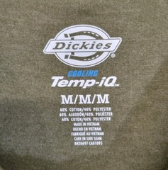 Dickies Temp-IQ Cooling Olive Green Short Sleeve Performance T-shirt Medium NWT