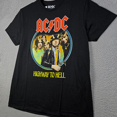 ACDC Shirt Mens LARGE L BLACK NEW HIGHWAY TOO HELL CONCERT TOUR ROCK Music NWT