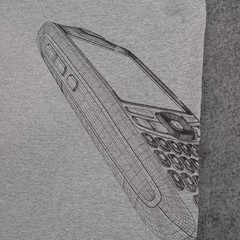Vintage Palm Pilot Shirt Mens Large Gray Ringer Cell Phone PDA Tech Promo T Y2K