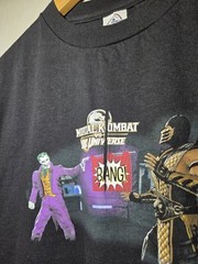 VTG Mortal Kombat vs DC Universe Tee Joker Scorpion Game Promo FACTORY FLAW Sz L