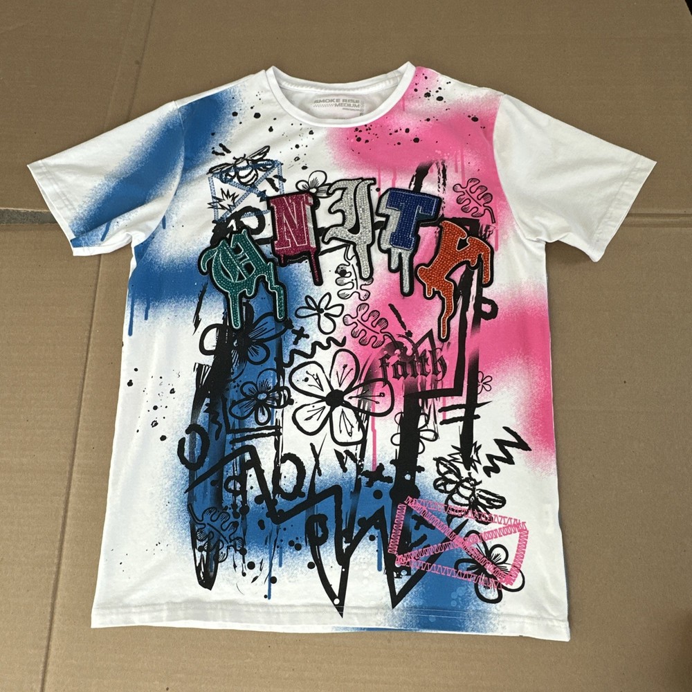 Smoke Rise DNM Co Men’s T-Shirt Medium Graffiti UNITY Stretch, Breathable, Smart