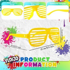 Shutter Glasses Neon Color Shades Sunglasses Set Novelty 80s 90s Funny 6-Colo…
