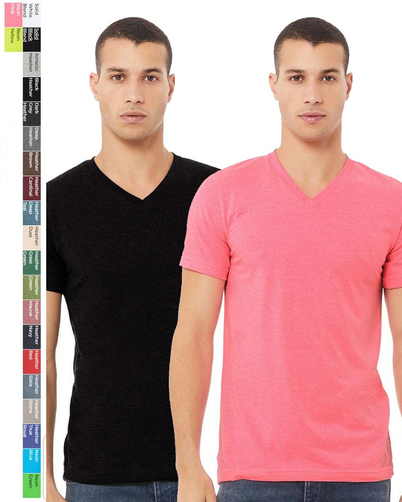 BELLA + CANVAS – Heather CVC V-Neck Tee T-shirt 3005CVC XS – XL