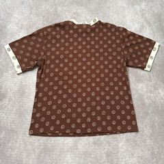 Vintage 90s Polka Dot Shirt Womens M Brown Pocket Graphic Tee