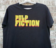 Pulp Fiction Size XL Cotton Black Graphic T-Shirt Movie Travolta