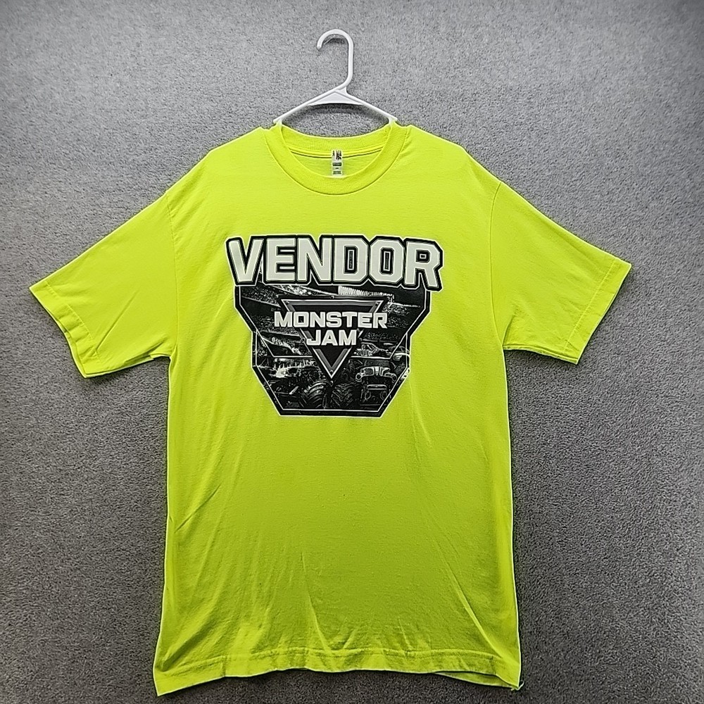 Alstyle Athleticwear Mens Monster Jam Vendor T Shirt Large Yellow Monster Trucks