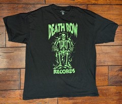 Death Row Records Men’s Black Glow In The Dark Skeleton Logo Rap Hip Hop – 2XL