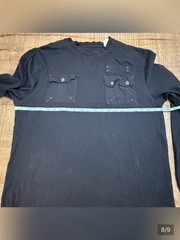 Vintage Coogi 1969 Black Long Sleeve Crew Neck Pocket Knit Cotton Shirt Men’s XL