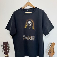 Vintage 2004 Johnny Cash T-Shirt Zion Faded Black Boxy Fit XL Man in Black Tee