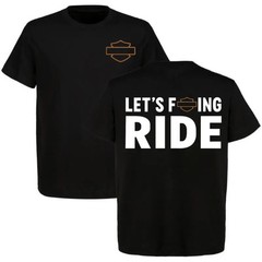 Lets F Ride Biker T Shirt, Bold Motorcycle Graphic Tee, Streetwear Rider Style S