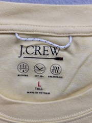 J. Crew Men Shirt L Yellow Crew Neck Short Sleeve Flat Front Breathable Pullover