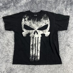 Marvel Shirt Adult Extra Large Black The Punisher Skull Grunge Movie Mens XL