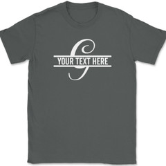 Letter G Monogram Your Text Here Custom T-Shirt Personalize Family Tee