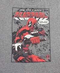 Marvel Comics Deadpool Graphic Grey Shirt Size XL