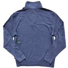 NWT M Men’s Lucky Brand Blue Button Neck French Terry Lined Knit Shirt NEW