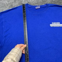 Hanes Heavyweight 50/50 Ogden Chrome T Shirt Adult 3XL 54-56 Blue Cotton Graphic