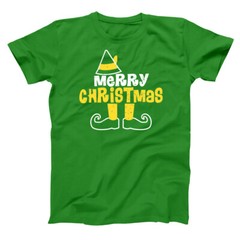 Elf Legs Merry Christmas Funny Costume Outfit Humor Green Basic Men’s T-Shirt