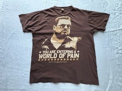 VTG Y2K Big Lebowski World Of Pain Tultex T-Shirt TM ©️Universal Studios Cotton