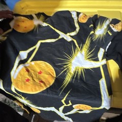 (2)Dragon Ball Z Goku Men’s medium Black Graphic Print Crew Neck Short