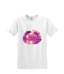 T-shirt small to 3xL – DOLPHIN lover SILHOUETTE sealife beach nautical fun