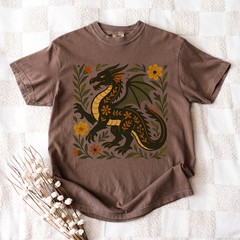 Folk Art Dragon Comfort Tee Mythical Creature Shirt Men Women