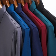 2024 Men’s New Solid Color Business Casual POLO Shirt Summer Fashion Casual Shor