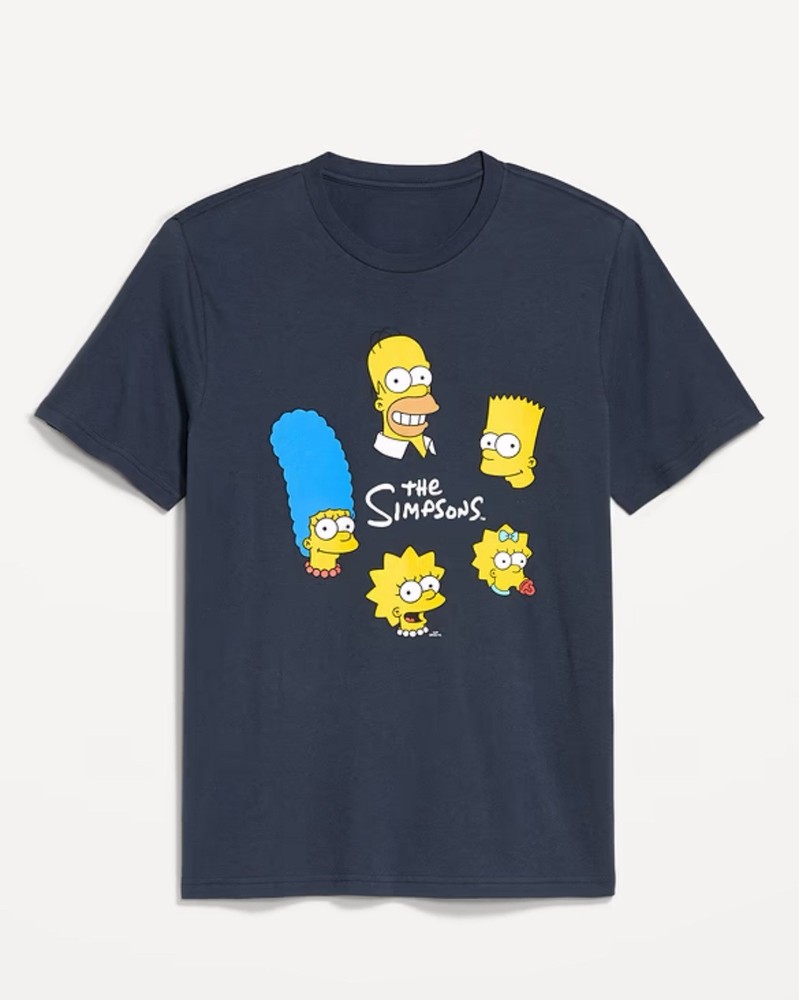 Old Navy Men’s The Simpsons Graphic Print Navy Crew Neck T-Shirt Size S