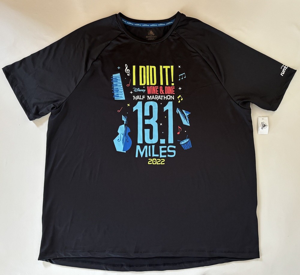 Run Disney 2022 13.1 Miles Black Adult Shirt I DID IT Wine Dine Half Marathon XL