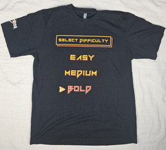 Doritos Select Difficulty Easy Medium Bold Black Graphic T-Shirt Adult Large L