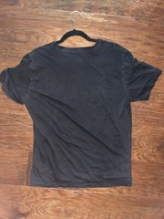 Smiley Art Print Black Short-Sleeved T-Shirt For Men L/G Size VINTAGE Cotton