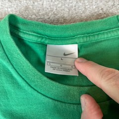Vintage Y2K Nike T-Shirt Men’s Large Green Embroidered Swoosh Logo Short Sleeve