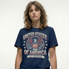 United States Of America 250th Anniversary Eagle Crest Vintage T-Shirt