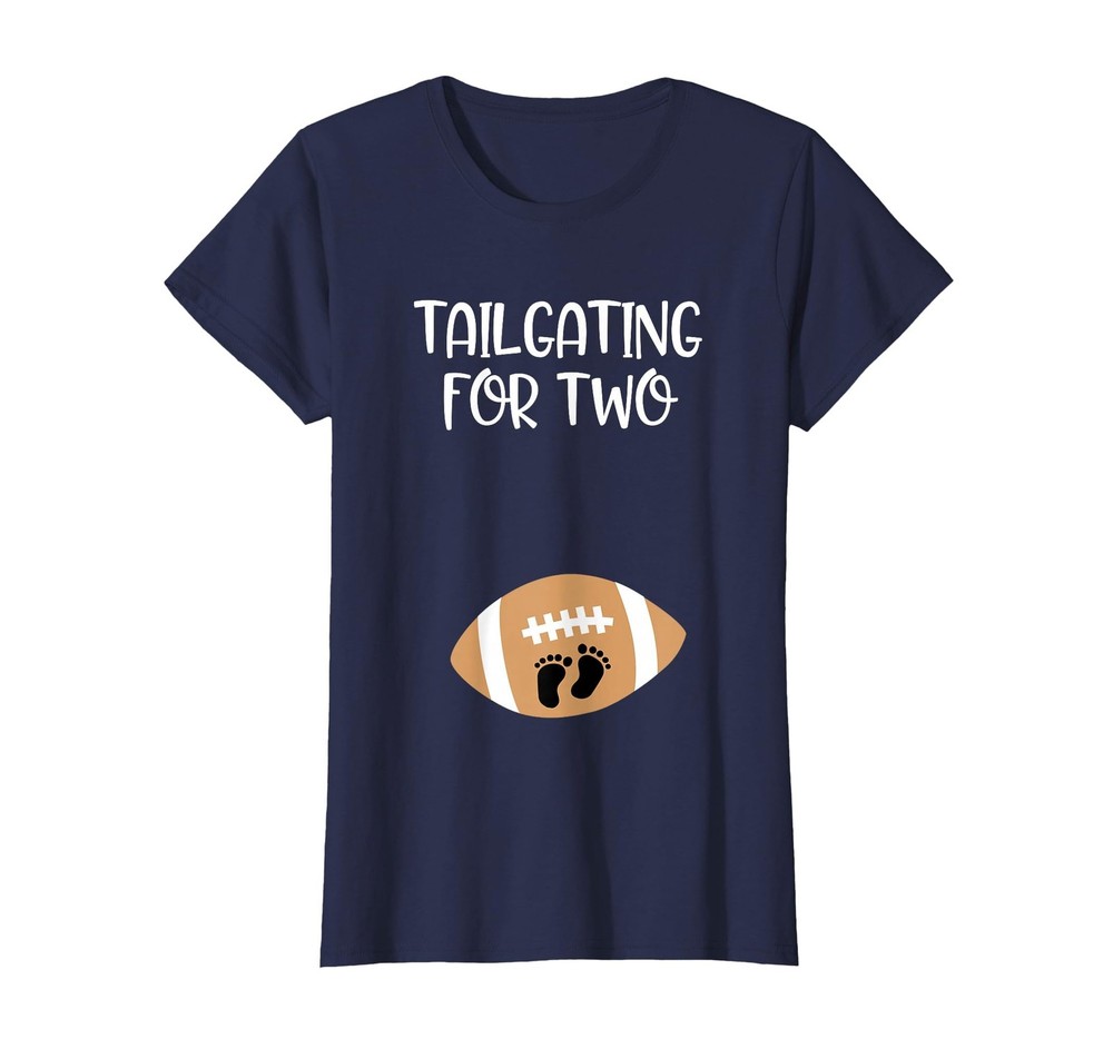Tailgating for Two Football Game Day Pregnant Expecting Mom T-Shirt, Women, N…