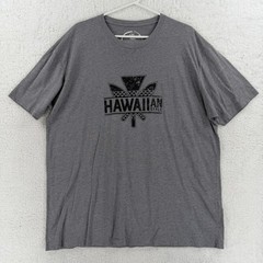 Hawaiian Style Shirt Mens 2XL Gray Hawaii Leaf Logo Graphic Tee Casual Tee