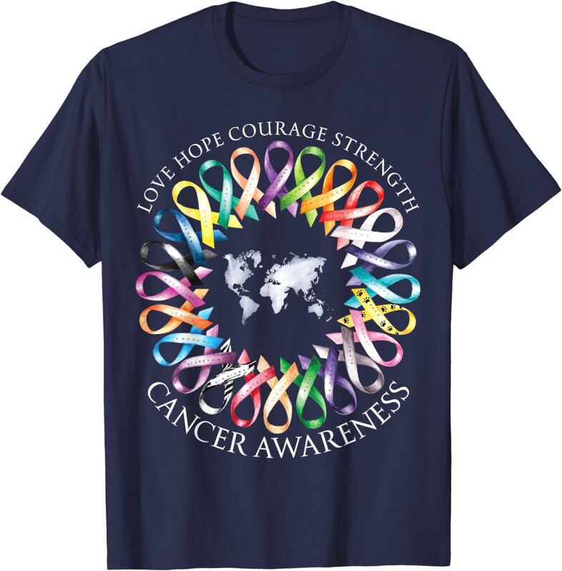 Cancer Awareness Survivors Ribbon Support Hope Unisex T-Shirt
