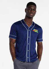 Nintendo Super Mario Men’s Baseball Jersey Button Up Short Sleeve Shirt Large