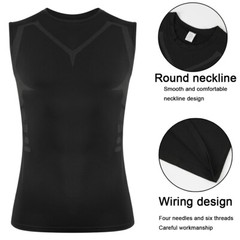 Mens Compression Shirt Athletic Workout Gym Tank Top Base Layer Body Shaper Vest
