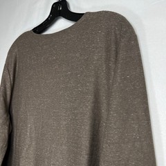 Forever 21 Brown Long Sleeve Pocket Tee Men XL Marled Crewneck Casual Minimalist