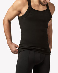 Men’S 3-Pack Cotton Square Neck Undershirt Tank Top