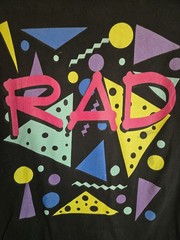 Vintage Y2k 90s Themed Colorblock Rad Shirt Saved By The Bell Neon Icon Sz Md