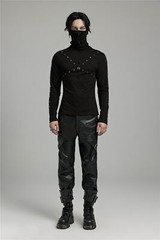 PUNK RAVE Men Punk Rock Gothic Steampunk Tops long-sleeved shirt High Collar