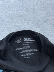 Fast & Furious Men’s Black Short Sleeve Crewneck Graphic T- shirt Size L (42-44)